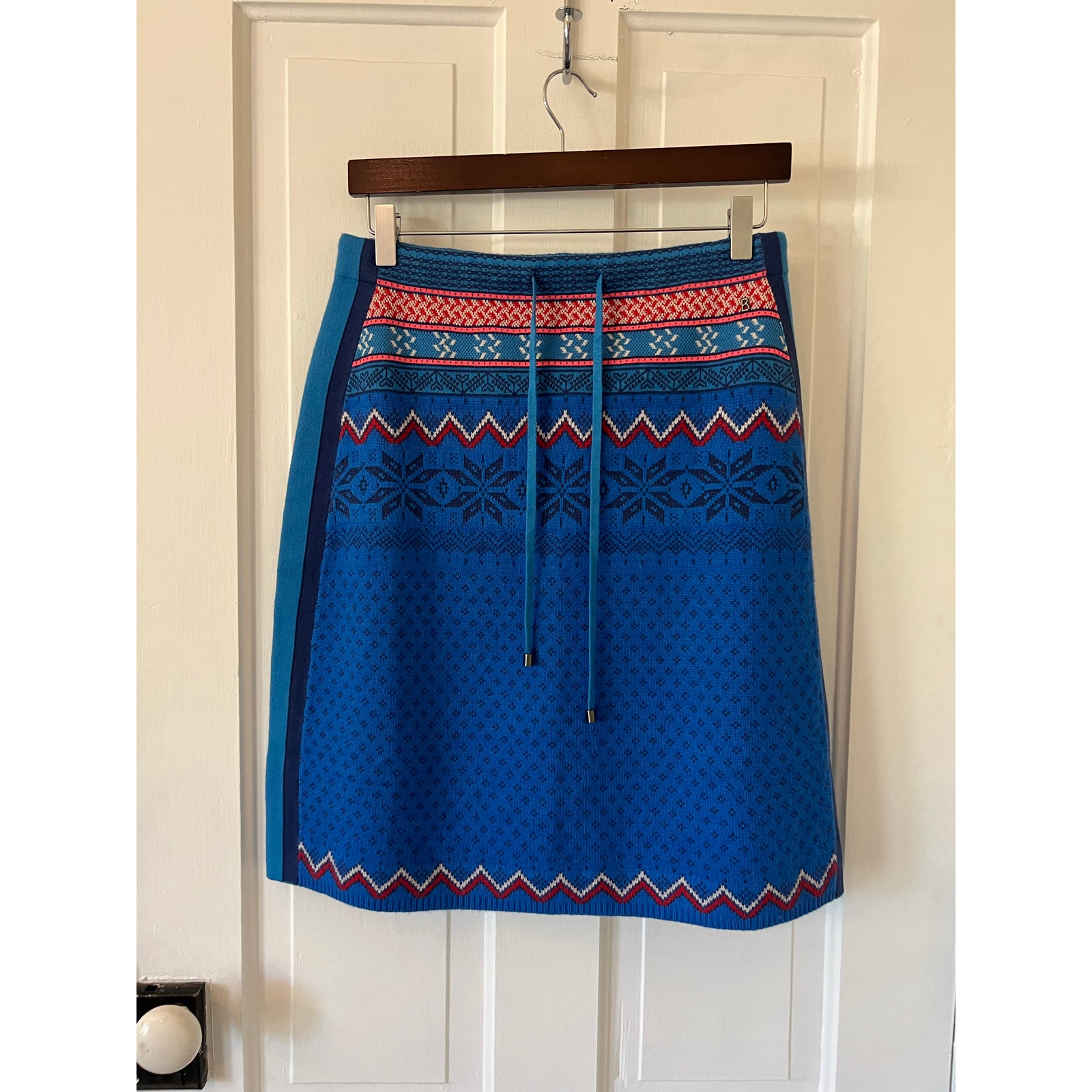 Bogner Nahla Wool Blend Winter Scene Skirt Women’s Size 8 Nwt Scandinavian Snow